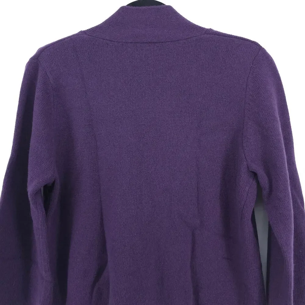 Sarah Spencer Lambswool Angora Quiet Lux Purple Mock Neck Flared Sleeve Cardi L - Picture 10 of 14